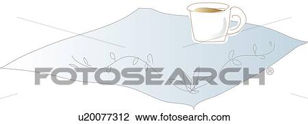 Drawing - Coffee and Mat, Illustrative Technique. Fotosearch
