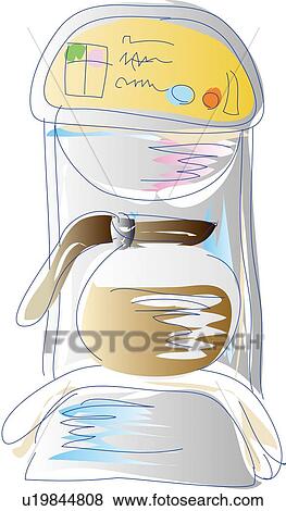 Coffee Machine, Illustrative Technique View Large Illustration Stock Illustration - Coffee Machine, Illustrative Technique. Fotosearch