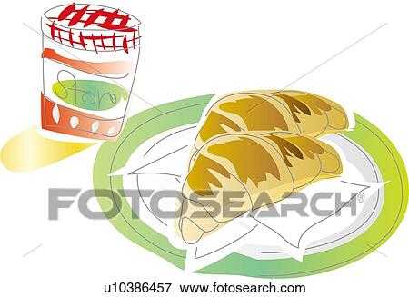 Croissant and Jam, Illustrative Technique View Large Illustration Stock Illustration - Croissant and Jam, Illustrative Technique. Fotosearch