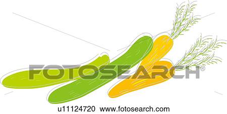 Cucumber and Carrot, Illustrative Technique View Large Illustration Clipart - Cucumber and Carrot, Illustrative Technique. Fotosearch