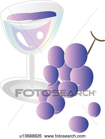 Stock Illustration - Grape and Wine, Illustrative Technique. Fotosearch