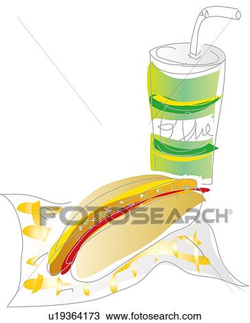 Hot Dog, Illustrative Technique View Large Illustration Drawing - Hot Dog, Illustrative Technique. Fotosearch