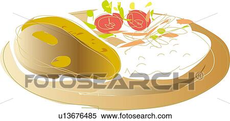 Stock Illustration - Lunch of Hamburg, Illustrative Technique. Fotosearch