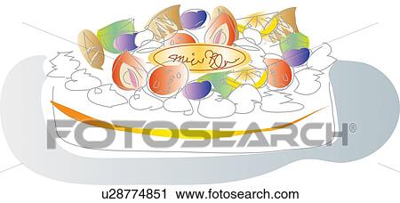 Party Cake, Illustrative Technique View Large Illustration Clip Art - Party Cake, Illustrative Technique. Fotosearch