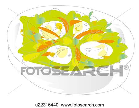 Clipart - Salad, Illustrative Technique. Fotosearch