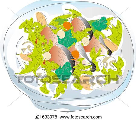 Stock Illustration - Salad, Illustrative Technique. Fotosearch
