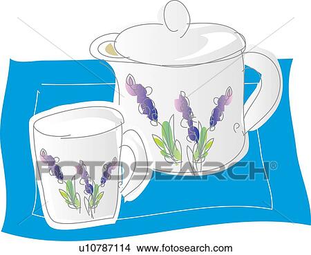 Tea Set, Illustrative Technique View Large Illustration Stock Illustration - Tea Set, Illustrative Technique. Fotosearch