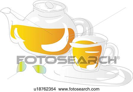 Tea Set of Glass, Illustrative Technique View Large Illustration Stock Illustration - Tea Set of Glass, Illustrative Technique. Fotosearch