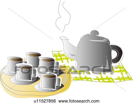 Stock Illustration - Tea Time, Illustrative Technique. Fotosearch