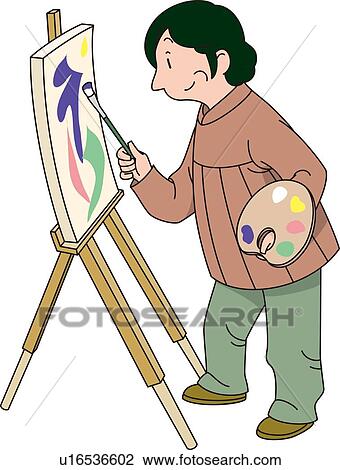 Drawing - Artist, Illustrative Technique. Fotosearch
