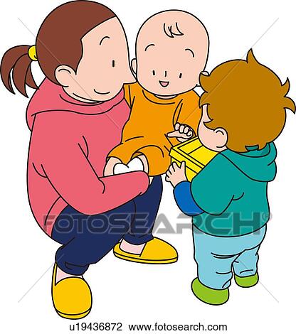 clip art of babysitter illustrative technique u19436872 search babysitter clip art