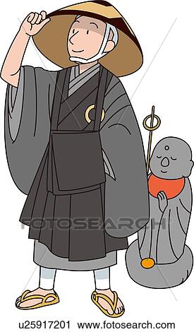 Buddhist, Illustrative TechniquePriest View Large Illustration Clip Art - Buddhist, Illustrative TechniquePriest. Fotosearch