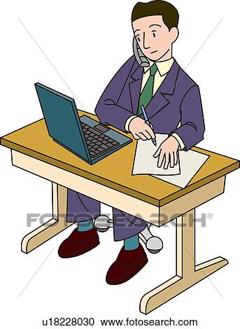 Clipart - Business Man, Illustrative Technique. Fotosearch