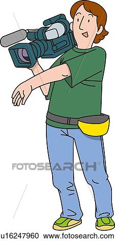Clipart - Camera Man, Illustrative Technique. Fotosearch