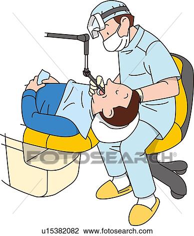 Drawing - Dentist, Illustrative Technique. Fotosearch