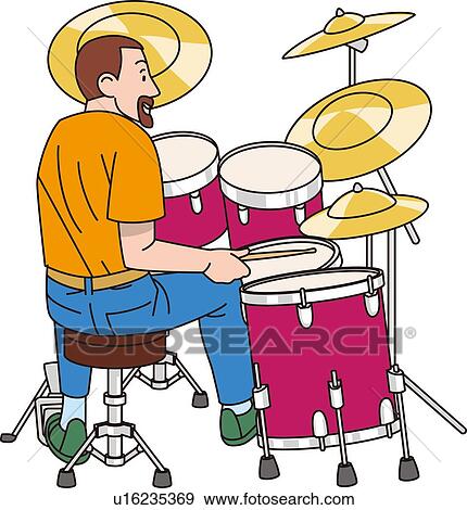 Drummer, Illustrative Technique View Large Illustration Stock Illustration - Drummer, Illustrative Technique. Fotosearch
