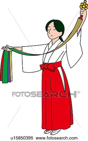Stock Illustration - Female Attendant, Illustrative Technique. Fotosearch