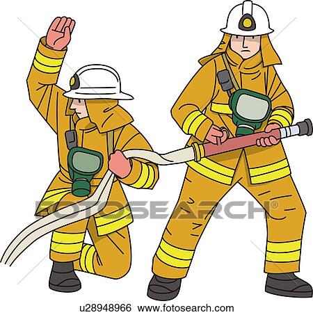 Firefighter, Illustrative Technique View Large Illustration Stock Illustration - Firefighter, Illustrative Technique. Fotosearch
