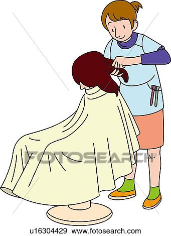 Hair Salon, Illustrative Technique View Large Illustration Stock Illustration - Hair Salon, Illustrative Technique. Fotosearch