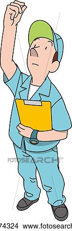Inspector, High Angle View, Illustrative Technique View Large Illustration Stock Illustration - Inspector, High Angle View, Illustrative Technique. Fotosearch