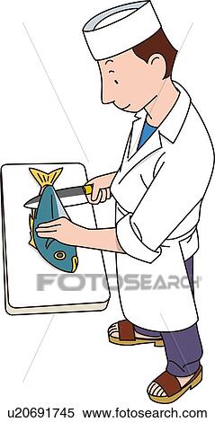 Itamae, High Angle View, Illustrative Technique View Large Illustration Stock Illustration - Itamae, High Angle View, Illustrative Technique. Fotosearch