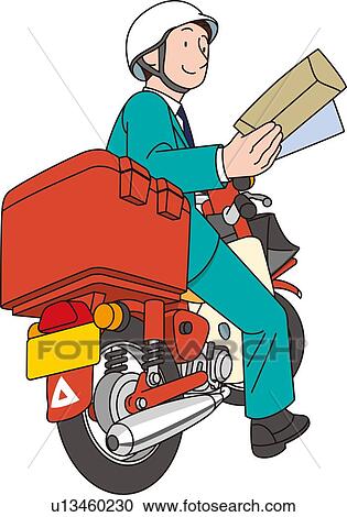 Clipart - Postman, Illustrative Technique. Fotosearch
