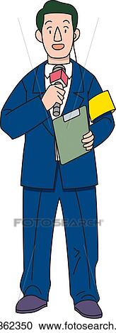 Clipart - Reporter, Illustrative Technique. Fotosearch