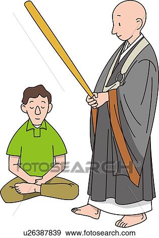 Stock Illustration - Seated Meditation, Illustrative Technique. Fotosearch
