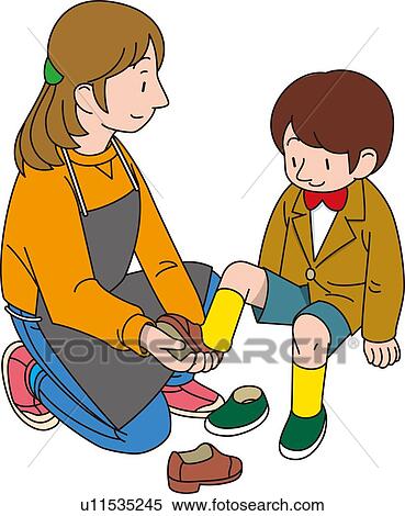 Stock Illustration - Shoe Shop, Illustrative Technique. Fotosearch