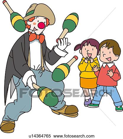 Stock Illustration - Street Performance, Illustrative Technique. Fotosearch