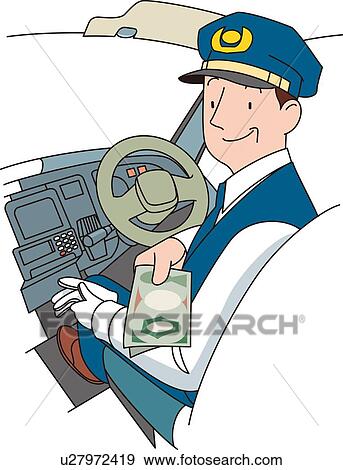 Stock Illustration - Taxi Driver, Illustrative Technique. Fotosearch