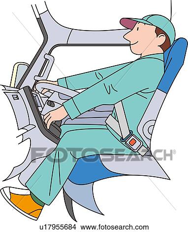 Stock Illustration - Truck Driver, Illustrative Technique. Fotosearch