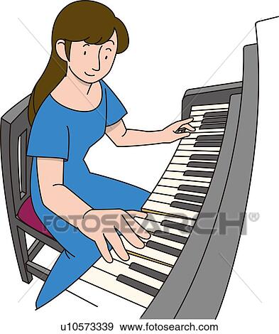 Woman Who Play the Piano, Illustrative Technique View Large Illustration Stock Illustration - Woman Who Play the Piano, Illustrative Technique. Fotosearch