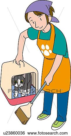 Woman Who Takes care of a Pet, Illustrative Technique View Large Illustration Stock Illustration - Woman Who Takes care of a Pet, Illustrative Technique. Fotosearch