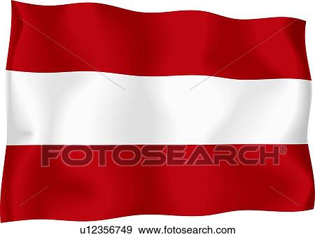 Stock Illustration - Austrian flag. Fotosearch