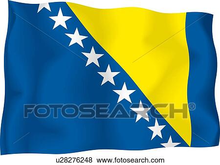 Stock Illustration - Bosnian flag. Fotosearch