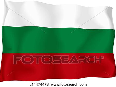 Bulgarian flag View Large Illustration Drawing - Bulgarian flag. Fotosearch