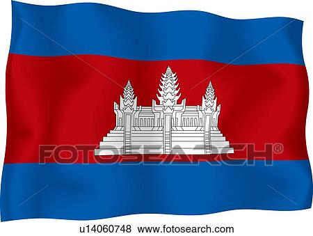 Stock Illustration - Cambodian flag. Fotosearch