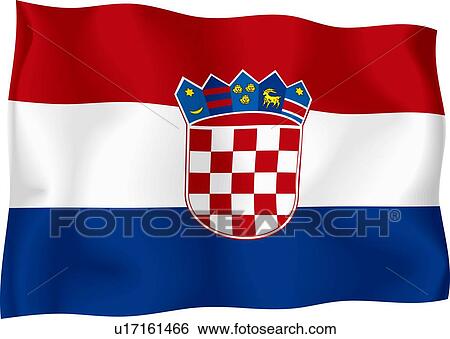 Croatian flag View Large Illustration Stock Illustration - Croatian flag. Fotosearch