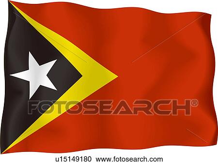 Clipart - East Timorese flag. Fotosearch
