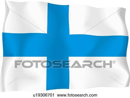 Finnish flag View Large Illustration Clip Art - Finnish flag. Fotosearch