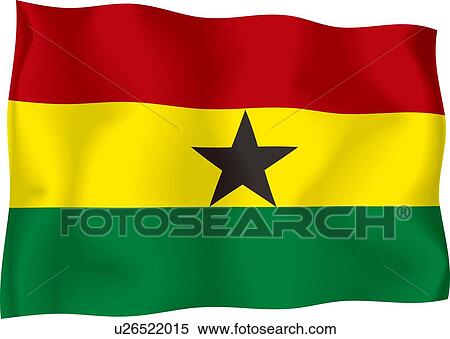 Ghanaian flag View Large Illustration Stock Illustration - Ghanaian flag. Fotosearch