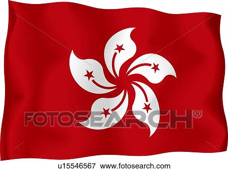 Hong Kong flag View Large Illustration Stock Illustration - Hong Kong flag. Fotosearch