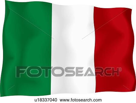 Italian flag View Large Illustration Clipart - Italian flag. Fotosearch