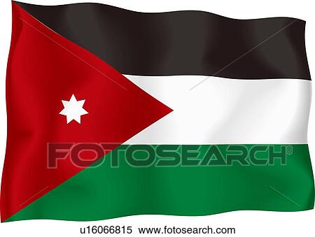 Jordanian flag View Large Illustration Stock Illustration - Jordanian flag. Fotosearch