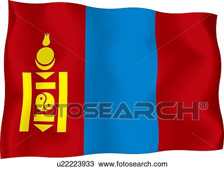 Mongolian flag Drawing | u22223933 | Fotosearch