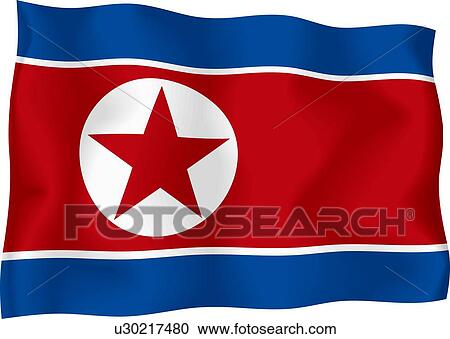 Clipart - North Korean flag. Fotosearch