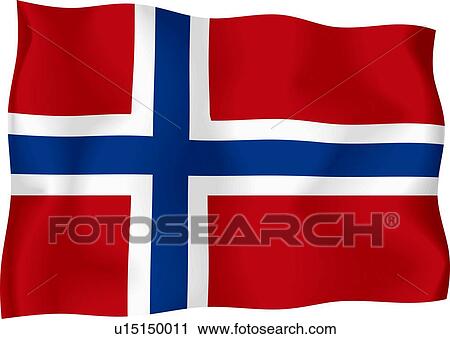 Norwegian flag View Large Illustration Clip Art - Norwegian flag. Fotosearch