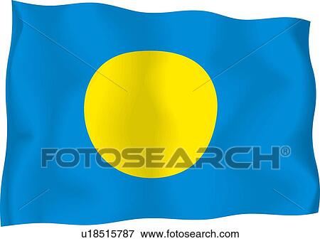 Palau flag View Large Illustration Stock Illustration - Palau flag. Fotosearch
