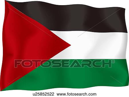 Drawing - Palestinian flag. Fotosearch